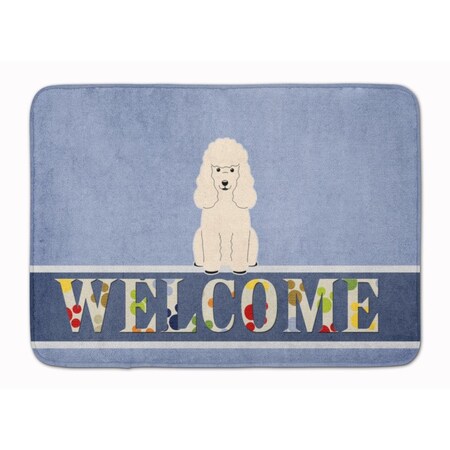 Carolines Treasures Poodle White Welcome Machine Washable Memory Foam Mat BB5651RUG